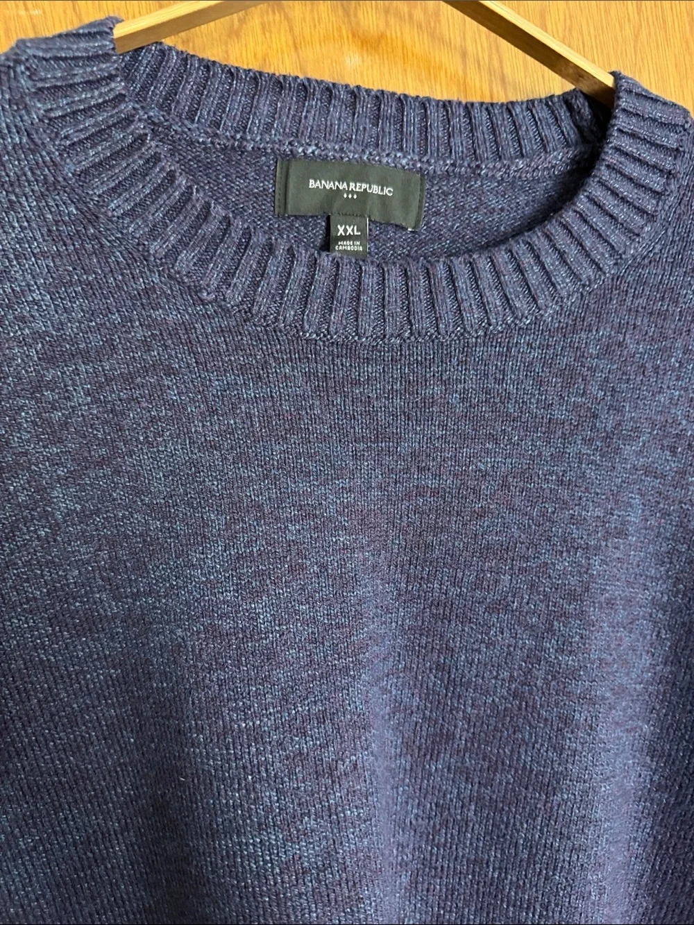 Banana Republic Men's Crewneck Sweater - Deep Navy & Purple
